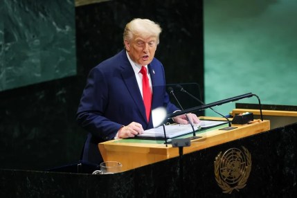 El presidente de Estados Unidos, Donald Trump, interviene durante el Debate General del 80º período de sesiones de la Asamblea General de las Naciones Unidas (AGNU) EFE/EPA/LESZEK SZYMANSKI
