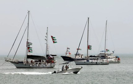Buques, parte de la Flotilla Global Sumud, en una imagen de archivo.