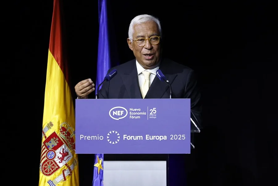 El presidente del Consejo Europeo, Antonio Costa, recibe el premio Fórum Europa 2025 este lunes, en el Teatro Real en Madrid.