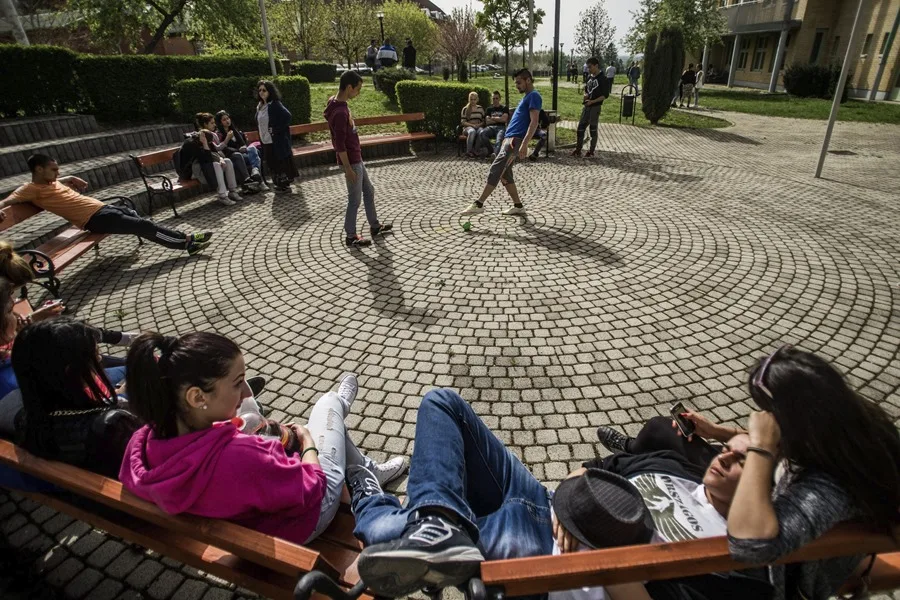 Un grupo de estudiantes en Londres