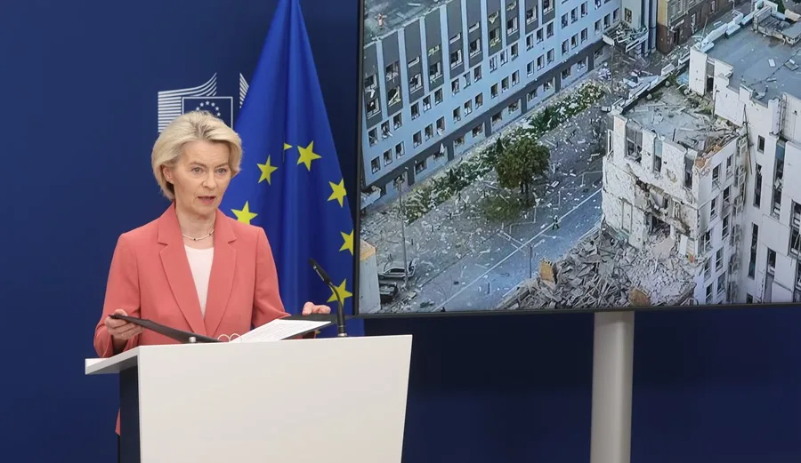 La presidenta de la Comisión Europea, Ursula von der Leyen, este jueves.