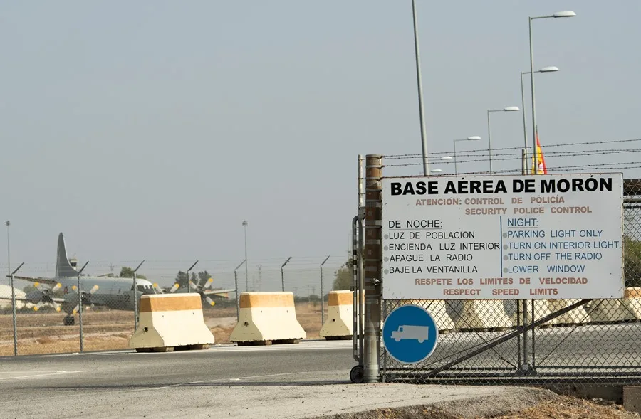 Entrada a la base militar de Morón de la Frontera (Sevilla),