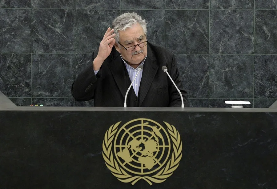 El expresidente de Uruguay José Mujica, durante el discurso de 2013 en la ONU.