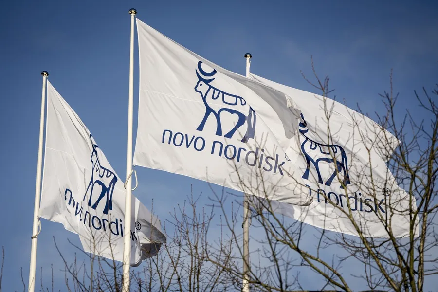 Logo de la farmaceútica danesa Novo Nordisk. 