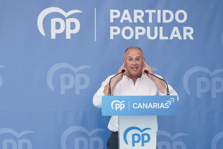 El secretario general del Partido Popular, Miguel Ángel Tellado, hoy Tenerife