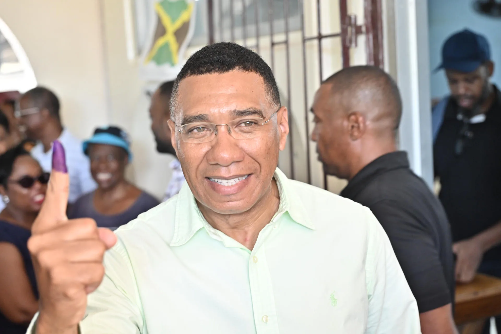 Jamaica's Prime Minister and leader of the Labour Party (JLP), Andrew Holness, poses after voting in the elections in Kingston, Jamaica 03 September 2025. EFE/ Rudolph Brown