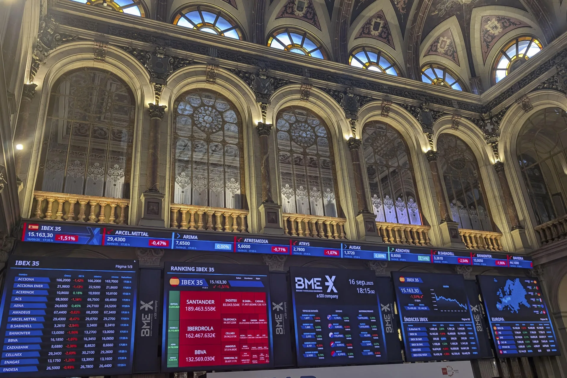 Vista de la la Bolsa de Madrid, en una imagen de archivo. EFE/ Vega Alonso