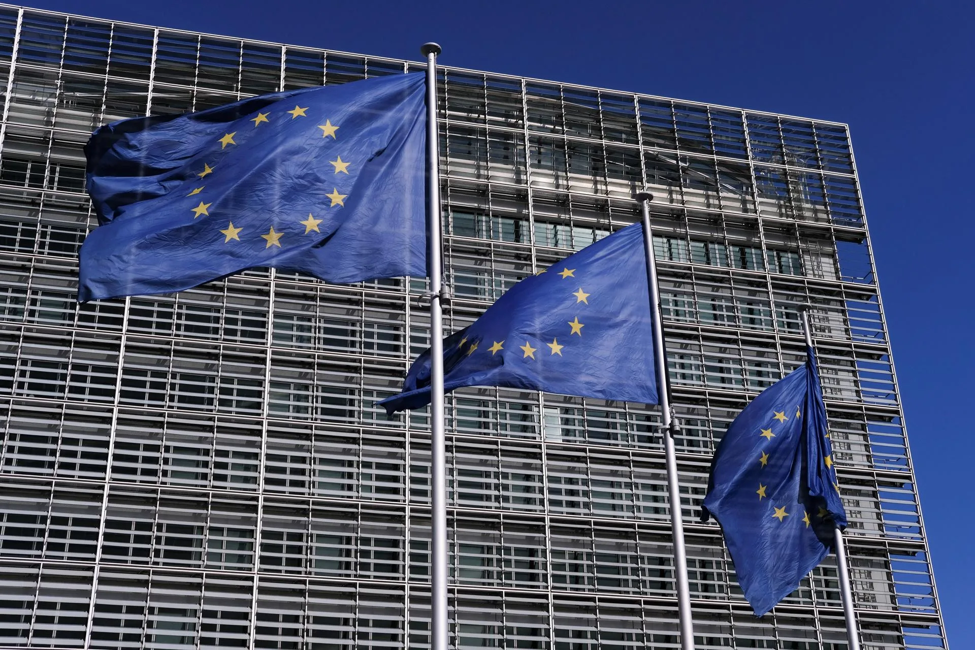 Imagen de archivo quee muestra varias banderas de la Unión Europea (UE). EFE/ Olivier Hoslet