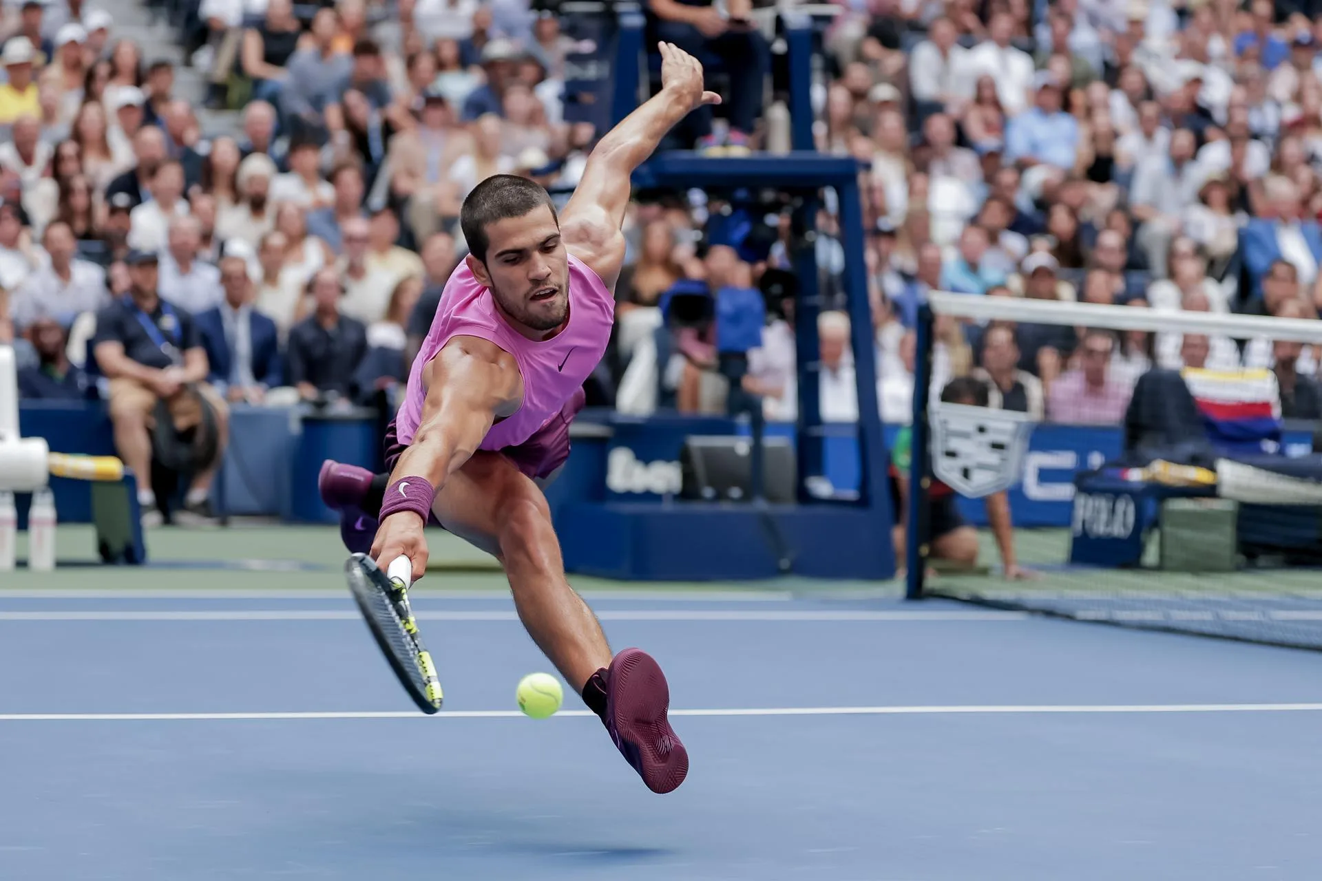 Carlos Alcaraz of Spain in action against Novak Djokovic of Serbia during the men's singles semifinals of the US Open Tennis Championships at the USTA Billie Jean King National Tennis Center in Flushing Meadows, New York, US, Sep 05, 2025.EFE/EPA/CRISTOBAL HERRERA ULASHKEVICH