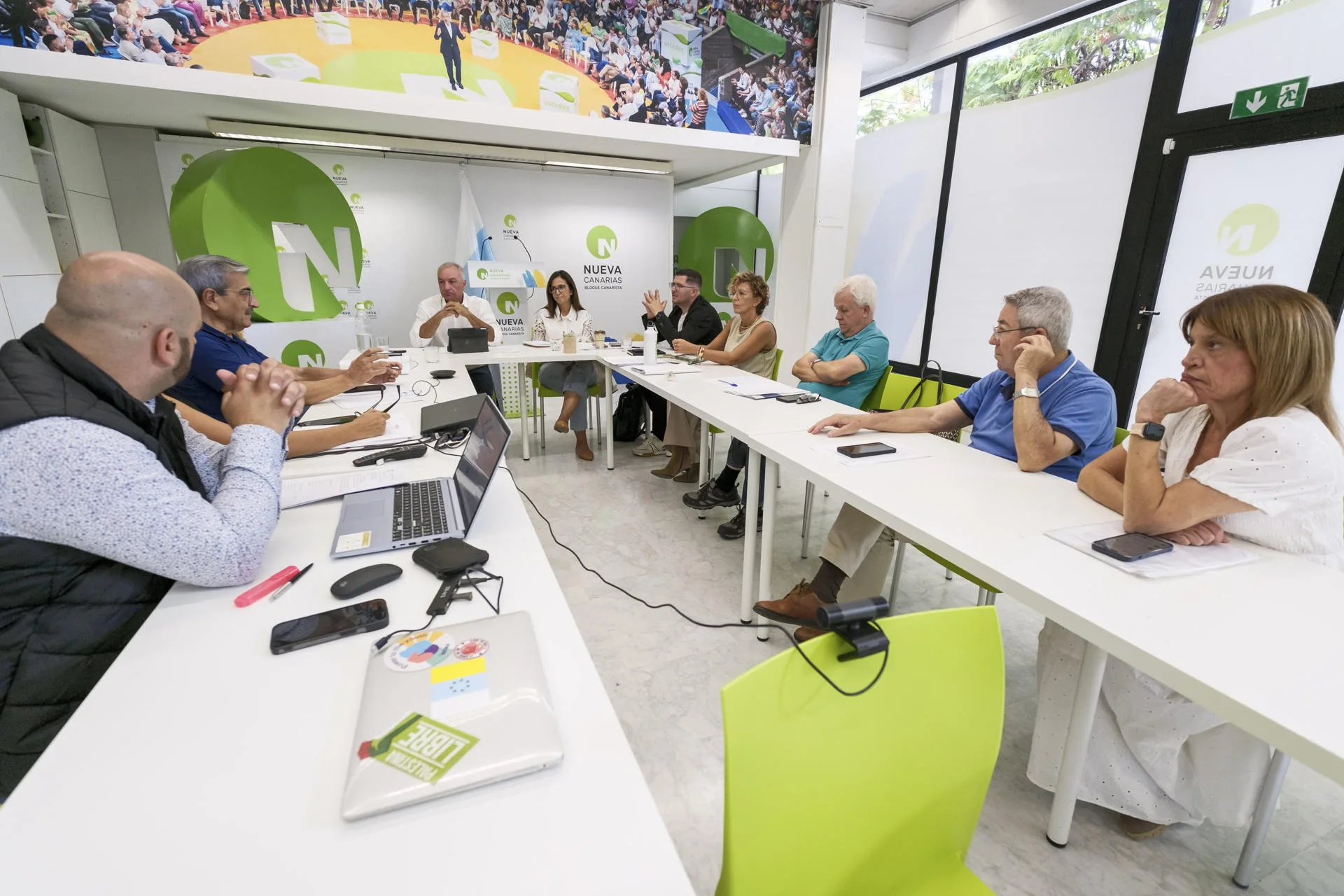 La dirección de Nueva Canarias-Bloque Canarista reunió este sábado a la Sabor (Ejecutiva Nacional) del partido para tratar asuntos de actualidad. EFE/Ángel Medina G.
