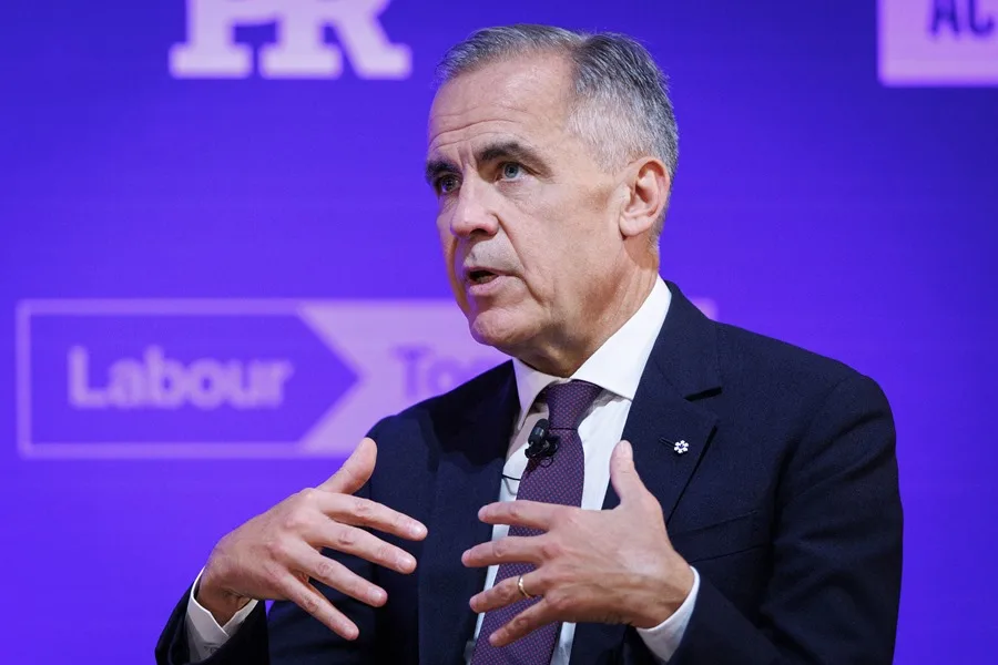 Fotografía de archivo del primer ministro canadiense, Mark Carney, hablando durante la Cumbre Global de Acción en Londres, Reino Unido. EFE/EPA/TOLGA AKMEN