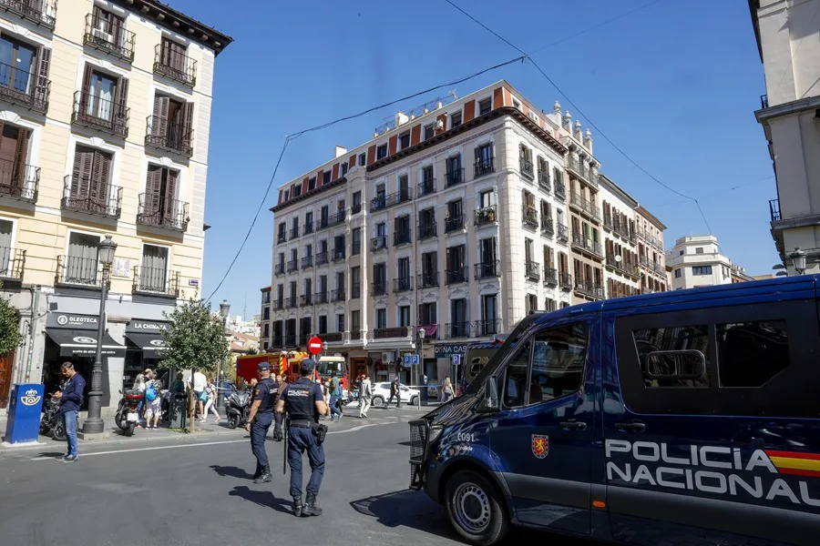 El forjado de un edificio en obras en el centro de Madrid se derrumbó este martes