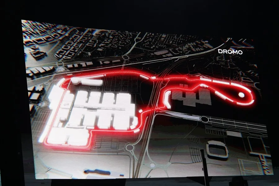 Vista del prototipo del circuito durante la presentación del Gran Premio de España de Fórmula Uno de Madrid