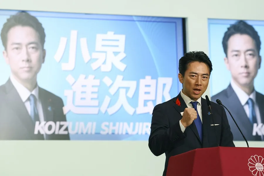 El candidato a primer ministro de Japón, Shinjiro Koizumi