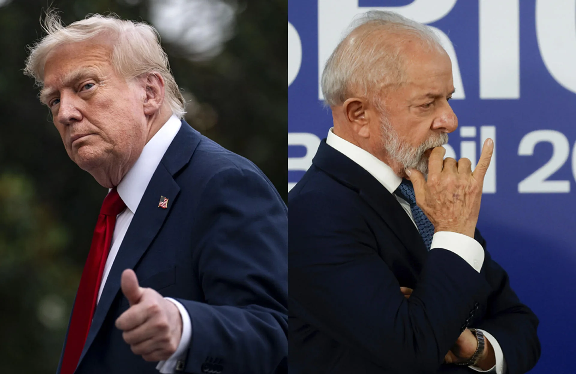 Combo de fotografías de archivo del presidente de Estados Unidos, Donald Trump (i), y el presidente de Brasil, Luiz Inácio Lula da Silva. EFE/Archivo
