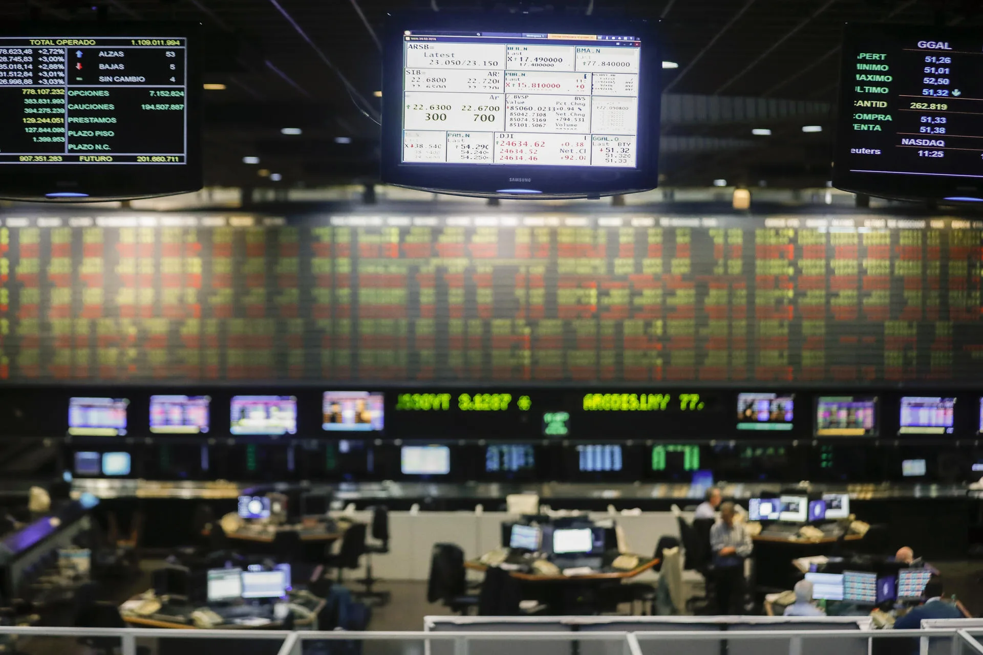 Vista general de la bolsa de Valores de Buenos Aires (Argentina), en una imagen de archivo. EFE/David Fernández