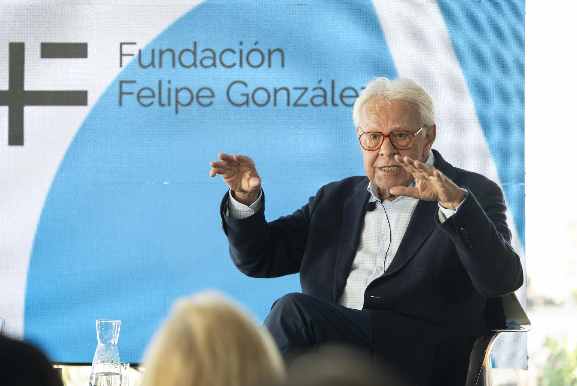 El expresidente del Gobierno Felipe González ha intervenido este viernes en el evento 'Diálogos', de Global Sur Lanzarote. EFE/Adriel Perdomo